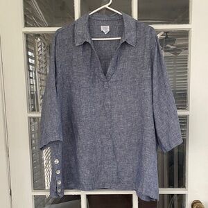 Sigrid Olsen 100% Linen Women’s size 1X Blue